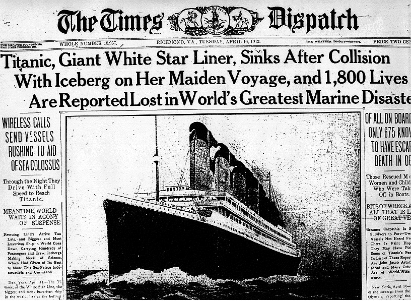 sinking of the titanic 1912